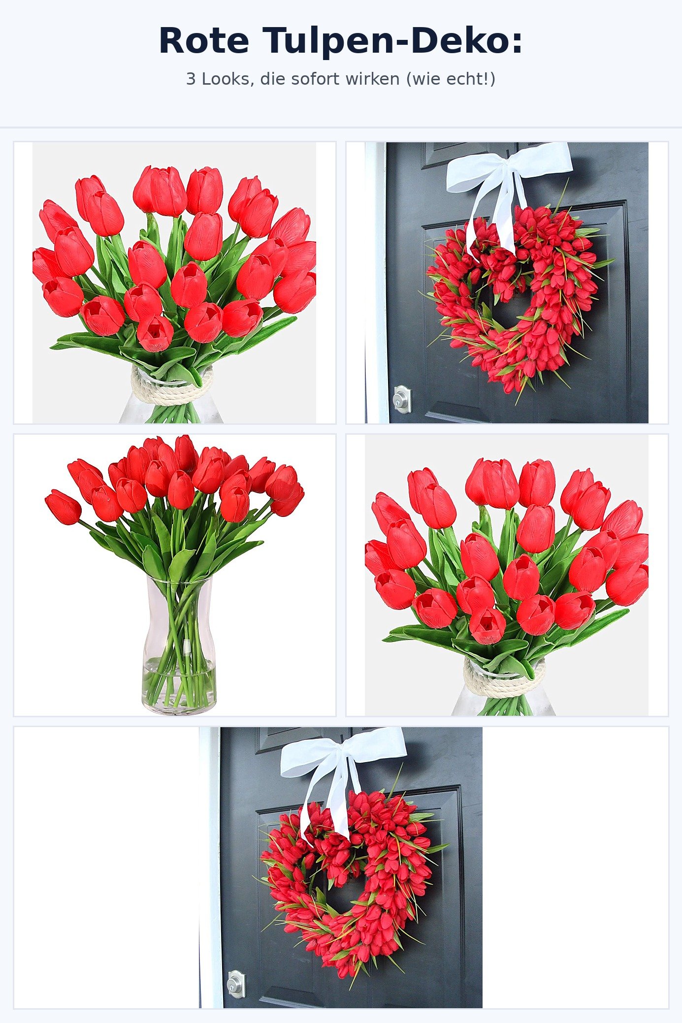 Frühlingsdeko unter 20€: Veryhome Real-Touch Tulpen (10 Stück) – Vase-Look wie echt, ganz ohne Pflege